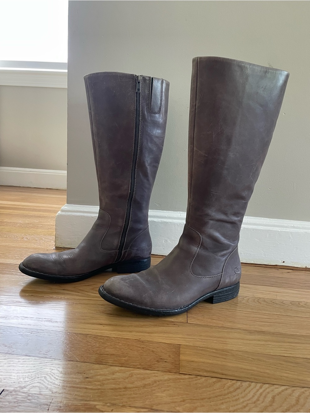 Born Tall Knee High Full Grain Leather Boots - Brown
